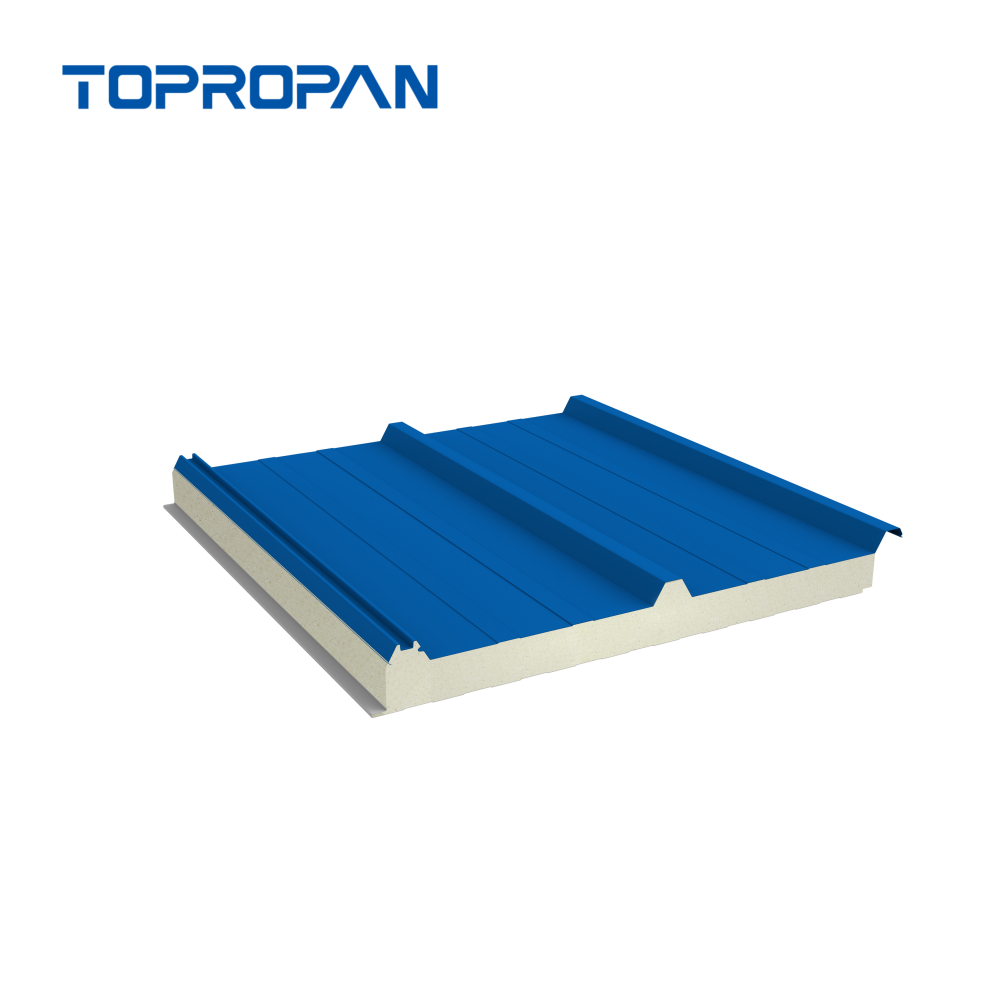 Painel sanduíche de telhado personalizado de 3 costelas PU/PUR/PIR