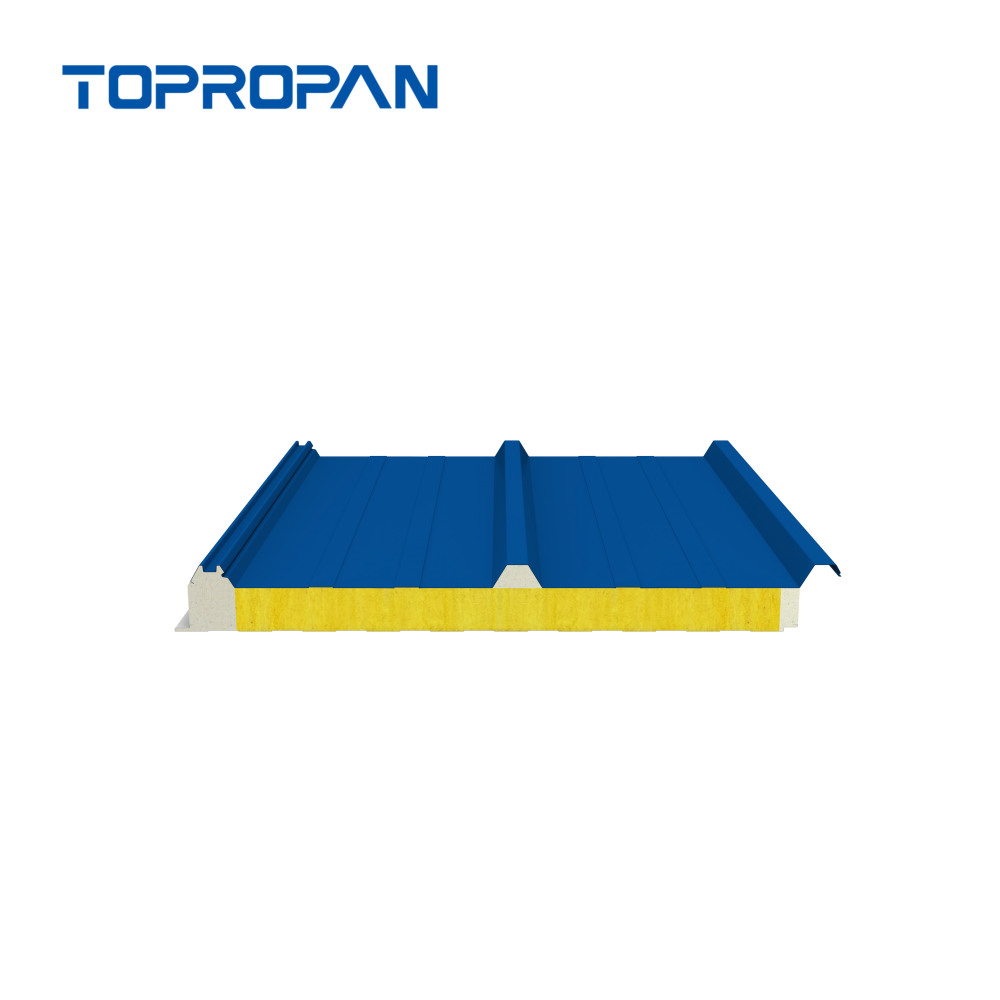 Painel sanduíche de telhado de lã de vidro com 3 costelas de fábrica no atacado 